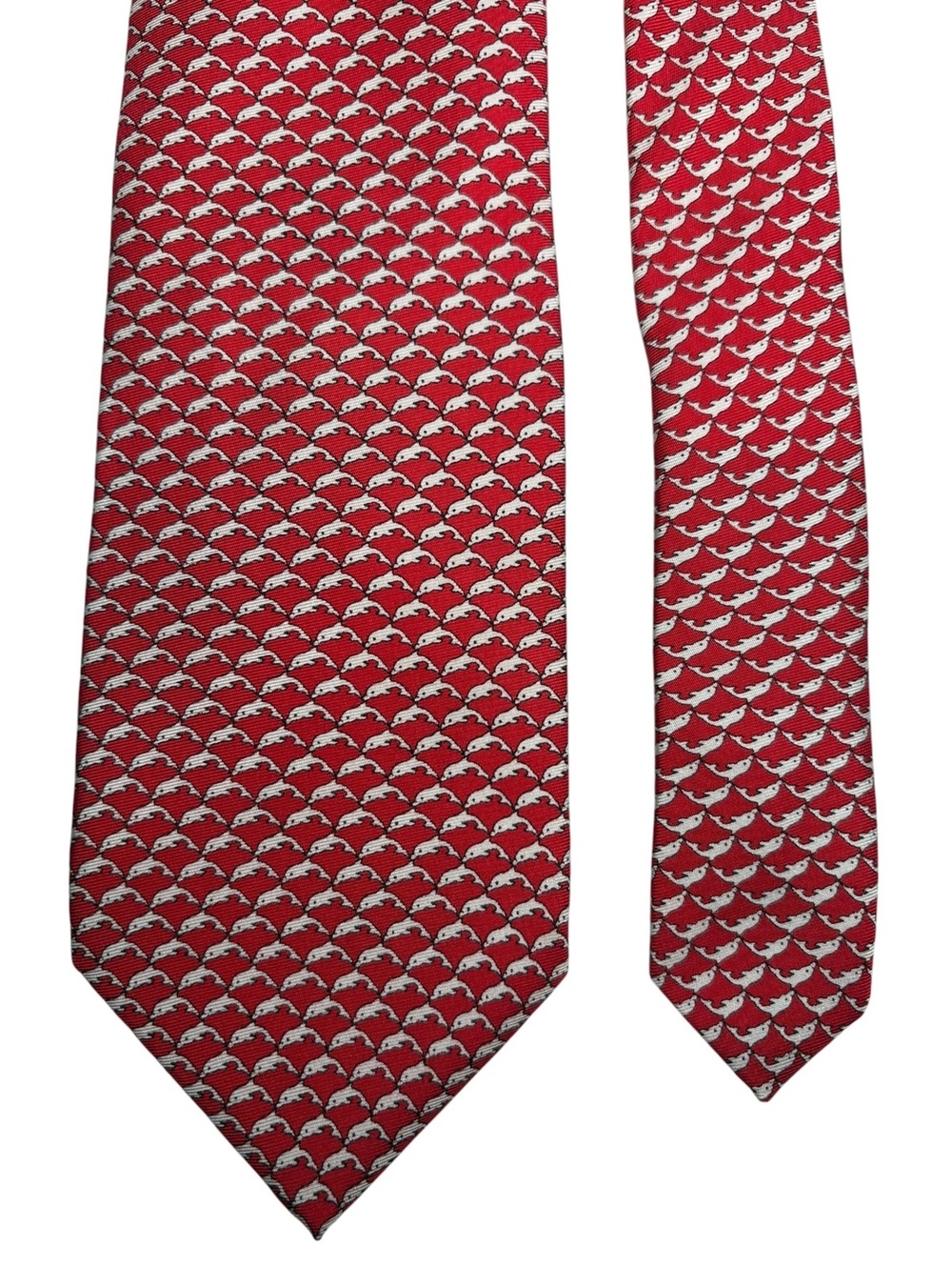 Brooks Brothers Silk Red Dolphin Print Made in USA Men's Designer Tie